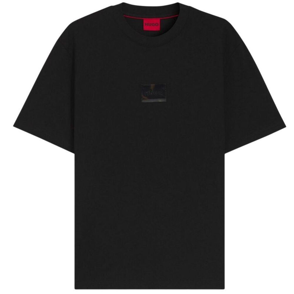 Hugo Mens Logo Crew Neck Short-Sleeved T-Shirt / Black